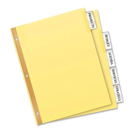 Avery Dennison Avery Worksaver Insertable Divider Value Pack, Print-on, 5 Tabs, 24 Sets, Buff 11113